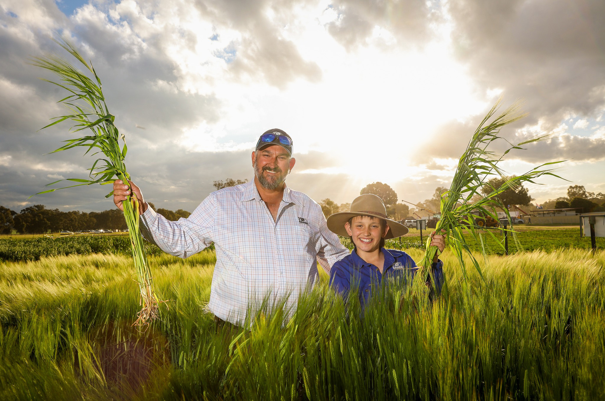 Aaron Giason, Baker Seed Co, and son Teddy presented a range of cereal and pulse varieties for inspection at the agronomy plots at last year’s field days.